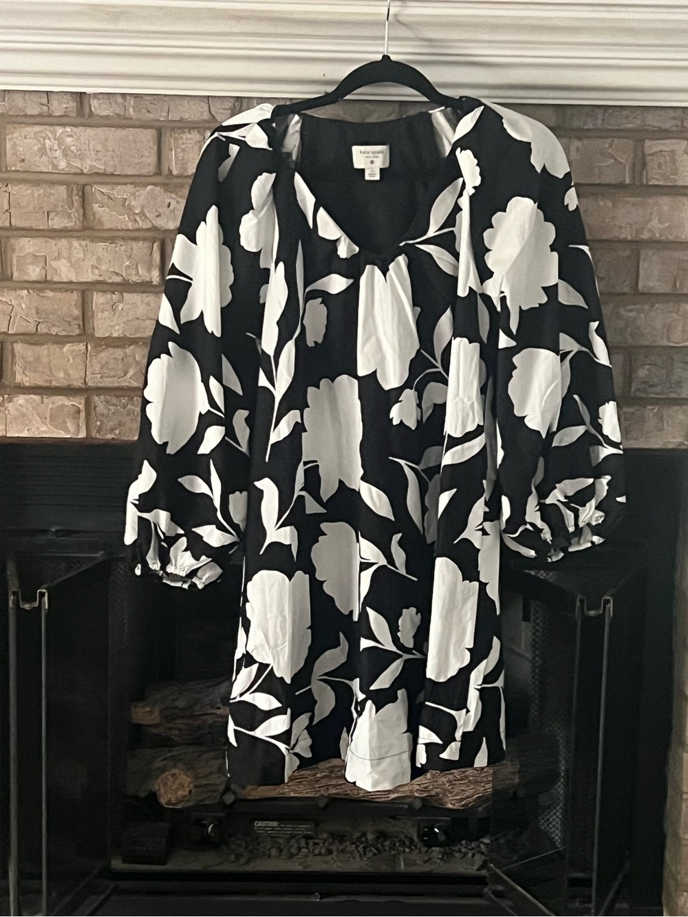 kate spade Black and White Floral Dress six Small